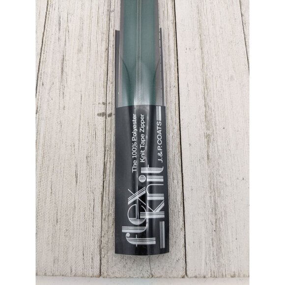 Vintage J&P Coats Flex Knit All Purpose Zipper 16" Forest Green 61-A - Picture 3 of 6